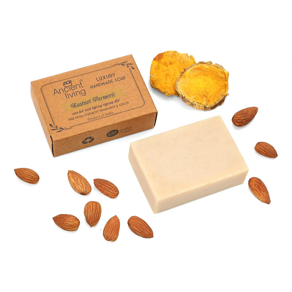 Ancient Living Kasturi Turmeric Handmade Soap with Organic Certified Ingredients | Chemical-Free - Image 3