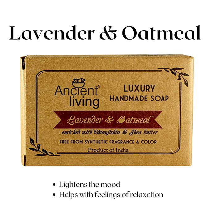 Ancient Living Lavender & Oatmeal Luxury Handmade Soap(Set of 4) -100 gm Organic Anti-Ageing Hydrating and Moisturizing Bathing Bar Best for Skin Inflammation - Image 5