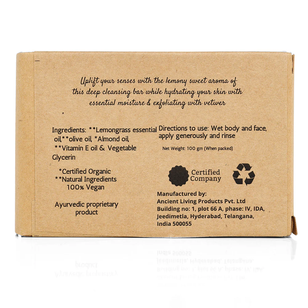Ancient Living Lemongrass & Vetiver Luxury Handmade Soap | Ayurvedic Moisturizing Soap | Cleansing Glycerin Soap for Skin Care - Image 5