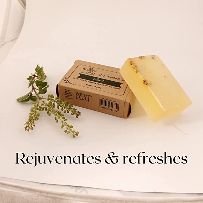 Ancient Living Basil Luxury Handmade Soap | with Organic Certified Ingredients | Glycerin Soap for Soft Skin | Chemical-Free Natural Soap - Image 3