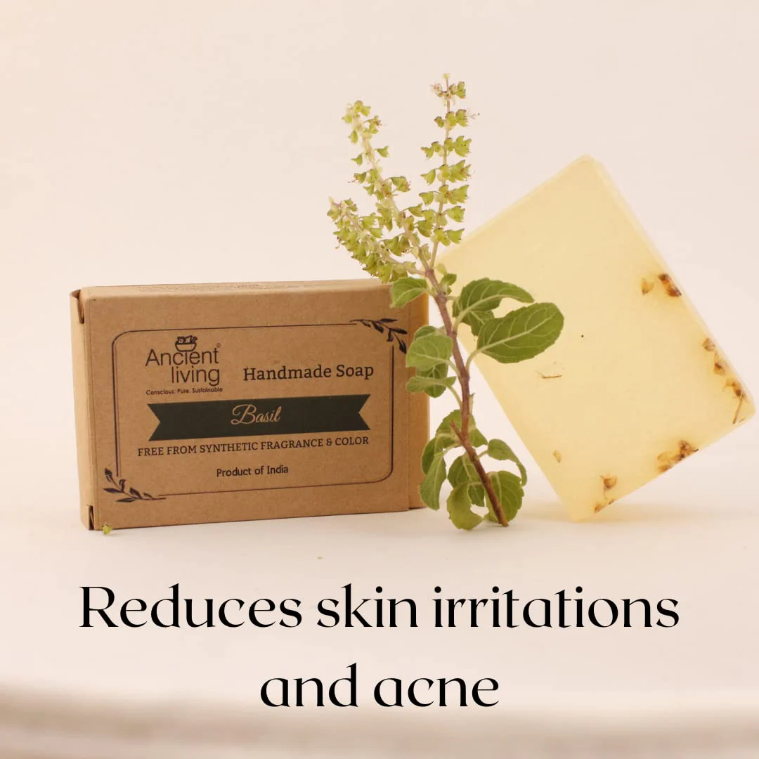 Ancient Living Basil Luxury Handmade Soap | with Organic Certified Ingredients | Glycerin Soap for Soft Skin | Chemical-Free Natural Soap - Image 7