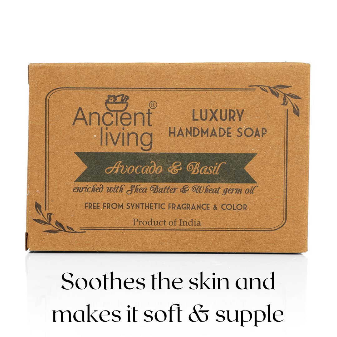 Ancient Living Moisturizing Handmade Soap Combo – Pack of 4 (Neem & Lemon, Orange, Neroli & Vetiver, Avocado & Basil) - Image 4