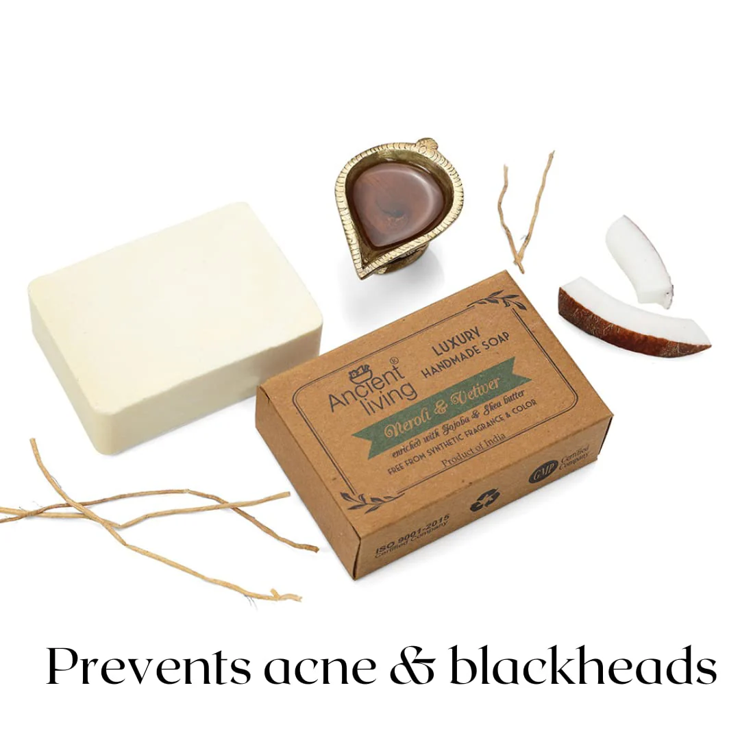 Ancient Living Moisturizing Handmade Soap Combo – Pack of 4 (Neem & Lemon, Orange, Neroli & Vetiver, Avocado & Basil) - Image 5