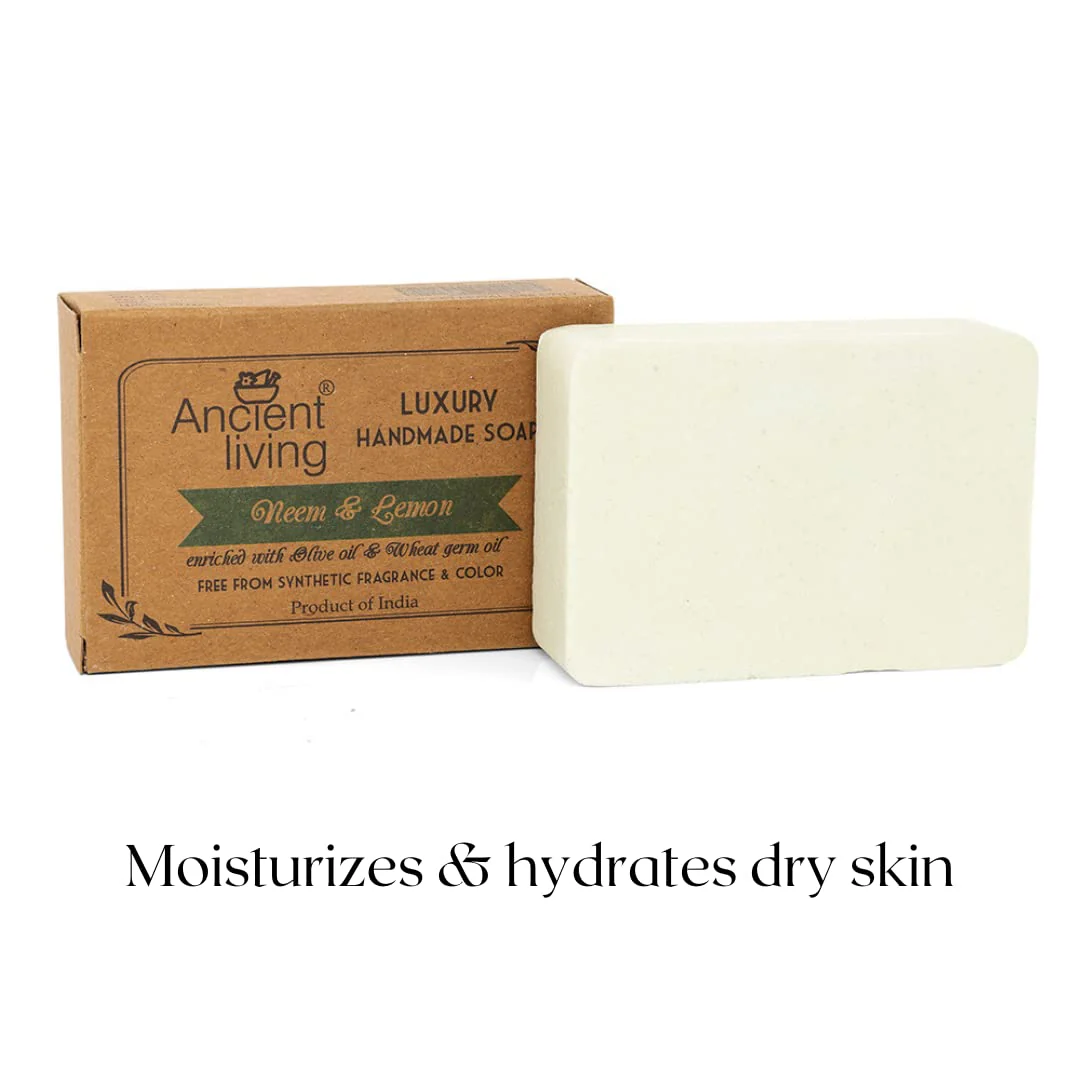 Ancient Living Moisturizing Handmade Soap Combo – Pack of 4 (Neem & Lemon, Orange, Neroli & Vetiver, Avocado & Basil) - Image 7