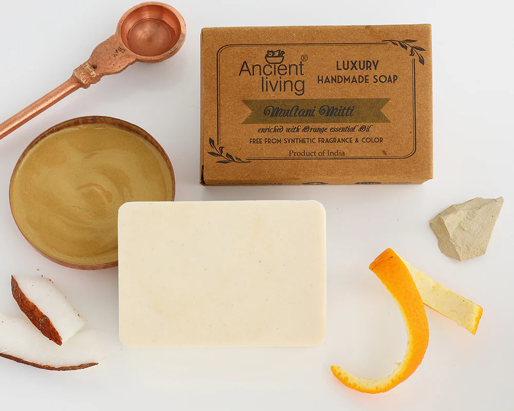 Ancient Living Multani Mitti Luxury Handmade Soap | with Organic Certified Ingredients  | Chemical-Free Soap for Tan Removal - Image 4