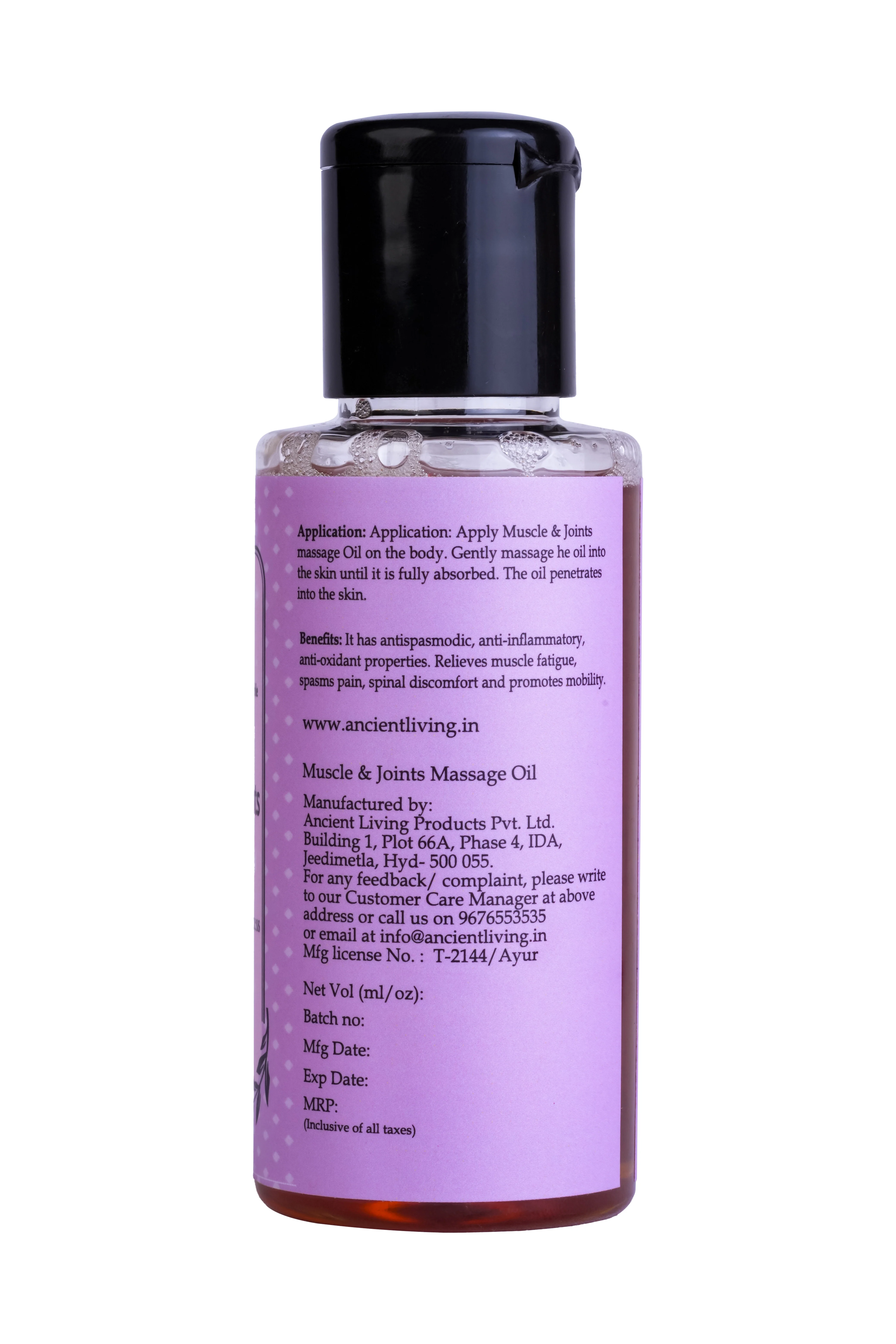 Ancient Living Muscle & Joint Massage Oil - 100 ml - Image 3