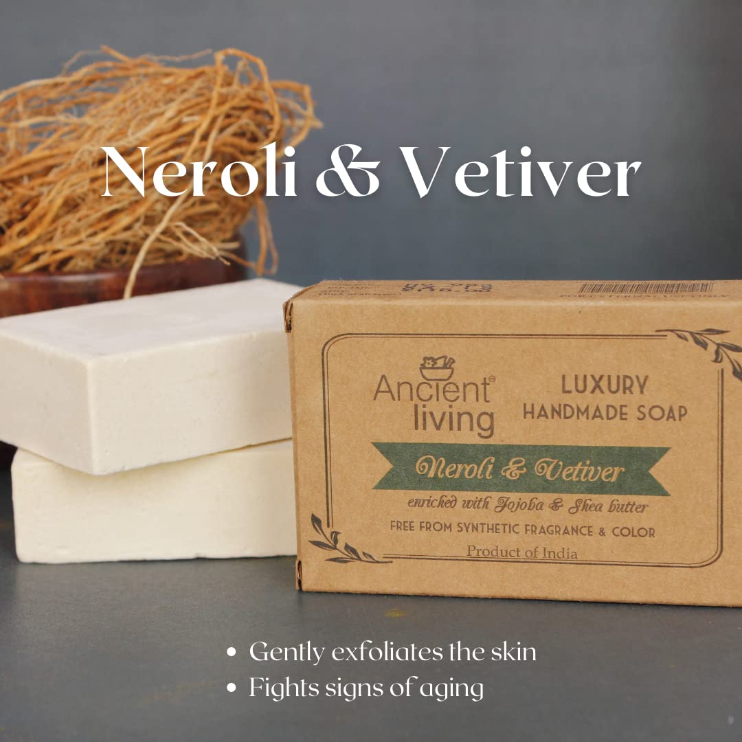 Ancient Living Neroli & Vetiver Luxury Handmade Soap | with Organic Certified Ingredients | Moisturizing Soap | Chemical-Free Natural Soap - Image 8