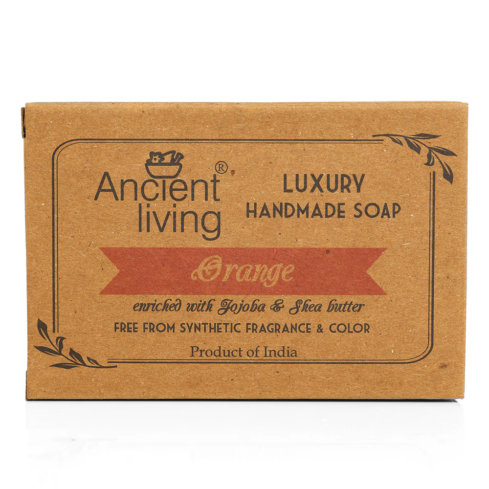 Ancient Living Orange Luxury Handmade Soap | with Organic Certified Ingredients | Vitamin C Chemical-Free Soap for Glowing Skin - Image 4