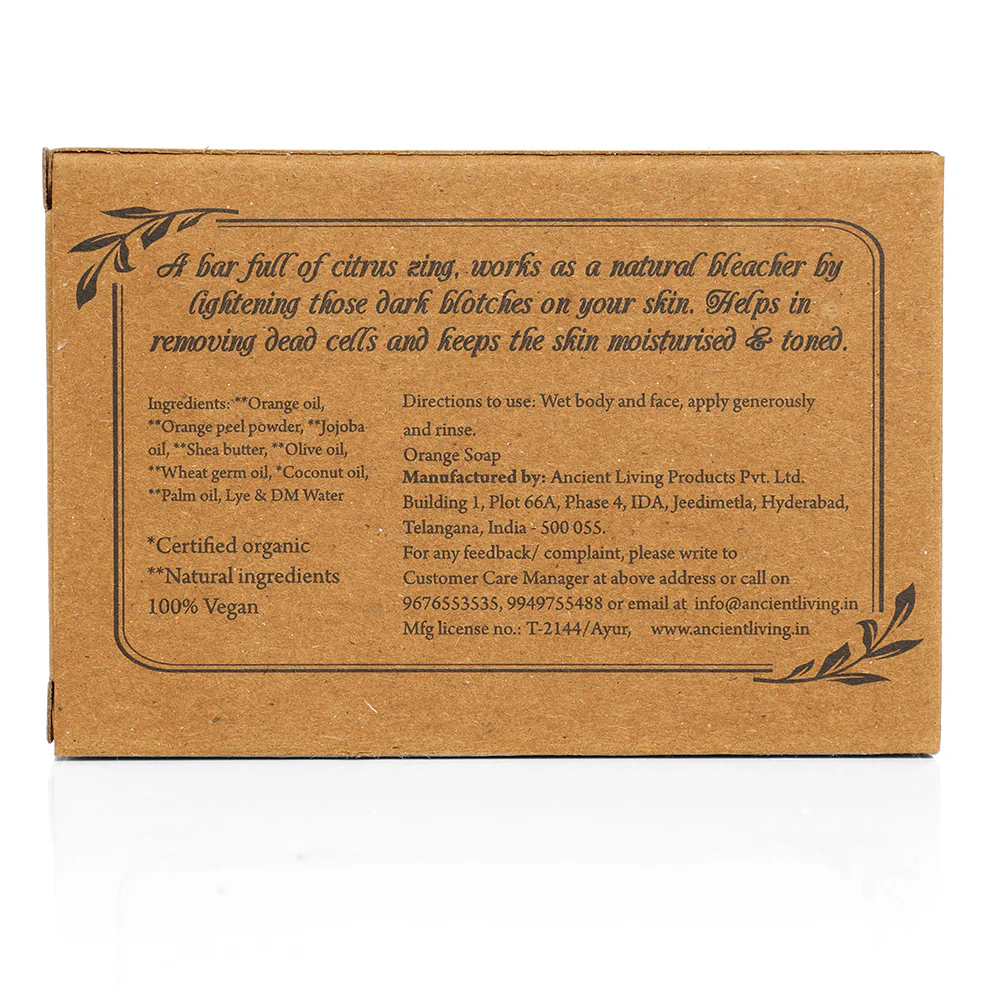 Ancient Living Orange Luxury Handmade Soap | with Organic Certified Ingredients | Vitamin C Chemical-Free Soap for Glowing Skin - Image 5