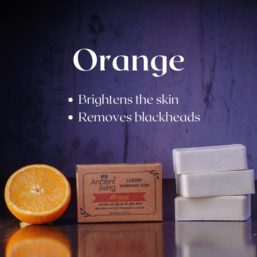 Ancient Living Orange Luxury Handmade Soap | with Organic Certified Ingredients | Vitamin C Chemical-Free Soap for Glowing Skin - Image 7