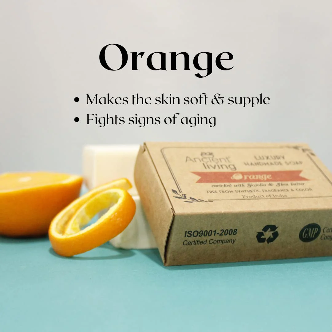 Ancient Living Orange Luxury Handmade Soap | with Organic Certified Ingredients | Vitamin C Chemical-Free Soap for Glowing Skin - Image 9