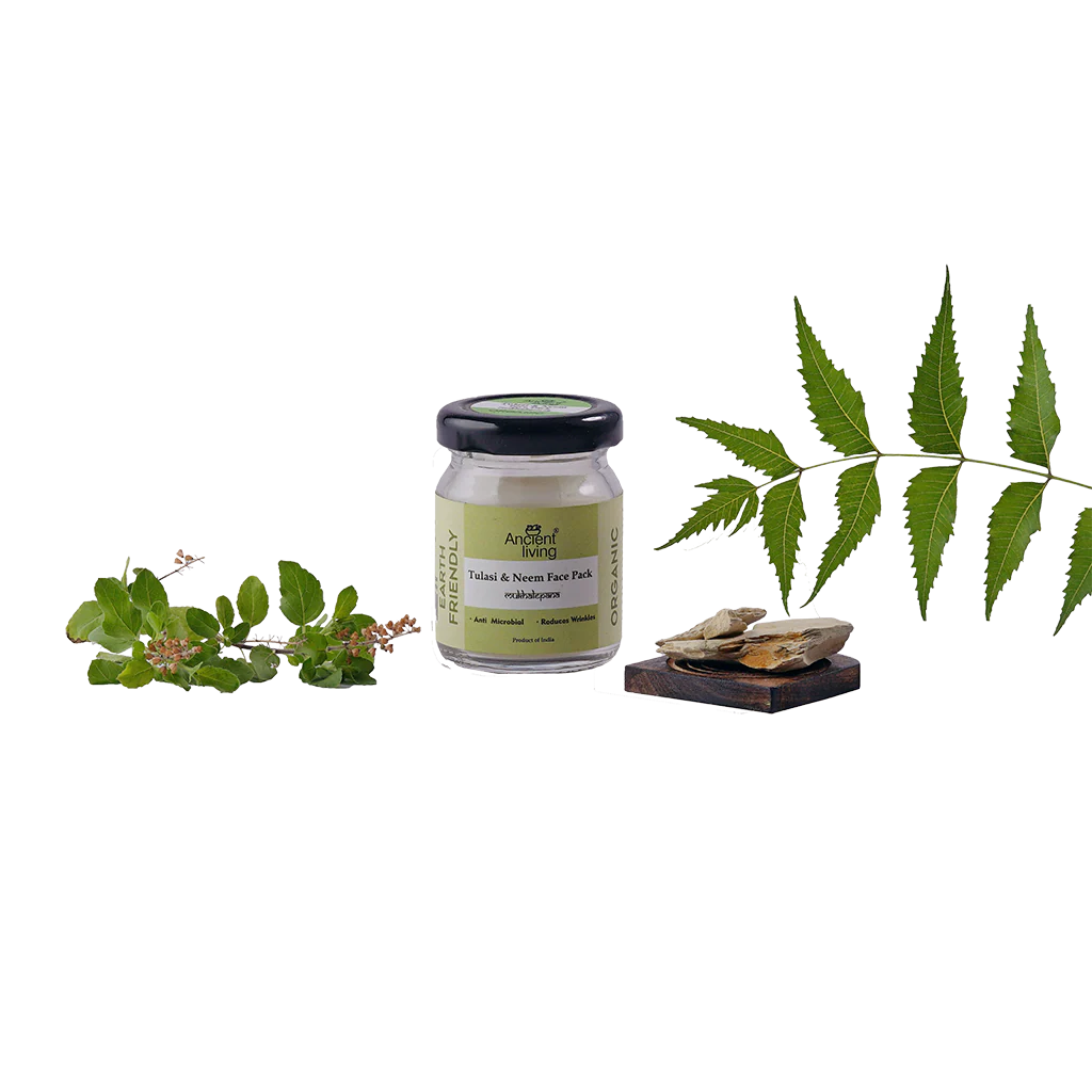 Ancient Living Organic Tulasi &Neem Face Pack - 20 gm - Image 3