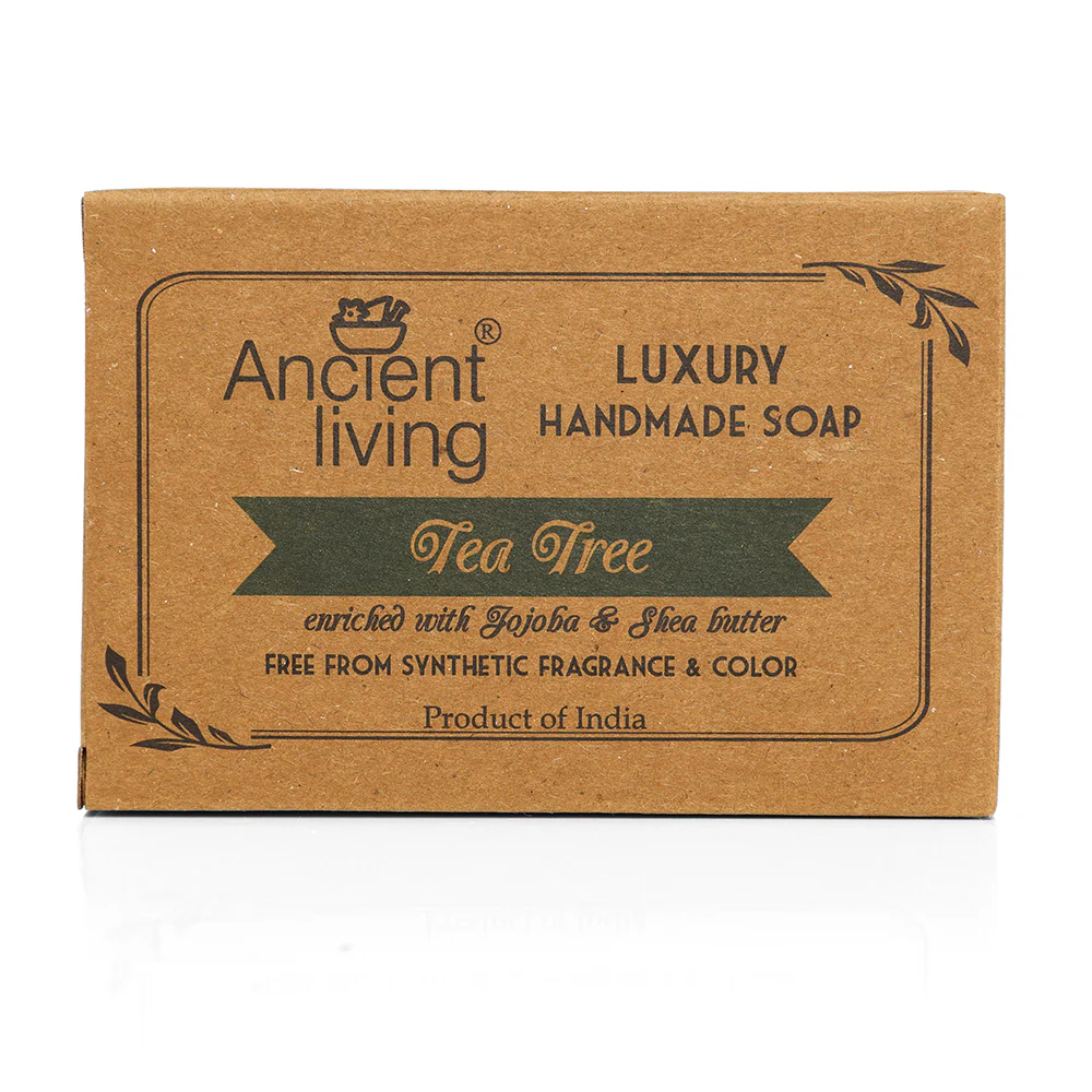 Ancient Living Tea tree Luxury Handmade Soap | with Organic Certified Ingredients | Natural Soap for Acne-Prone Skin | Ayurvedic Soap - Image 3