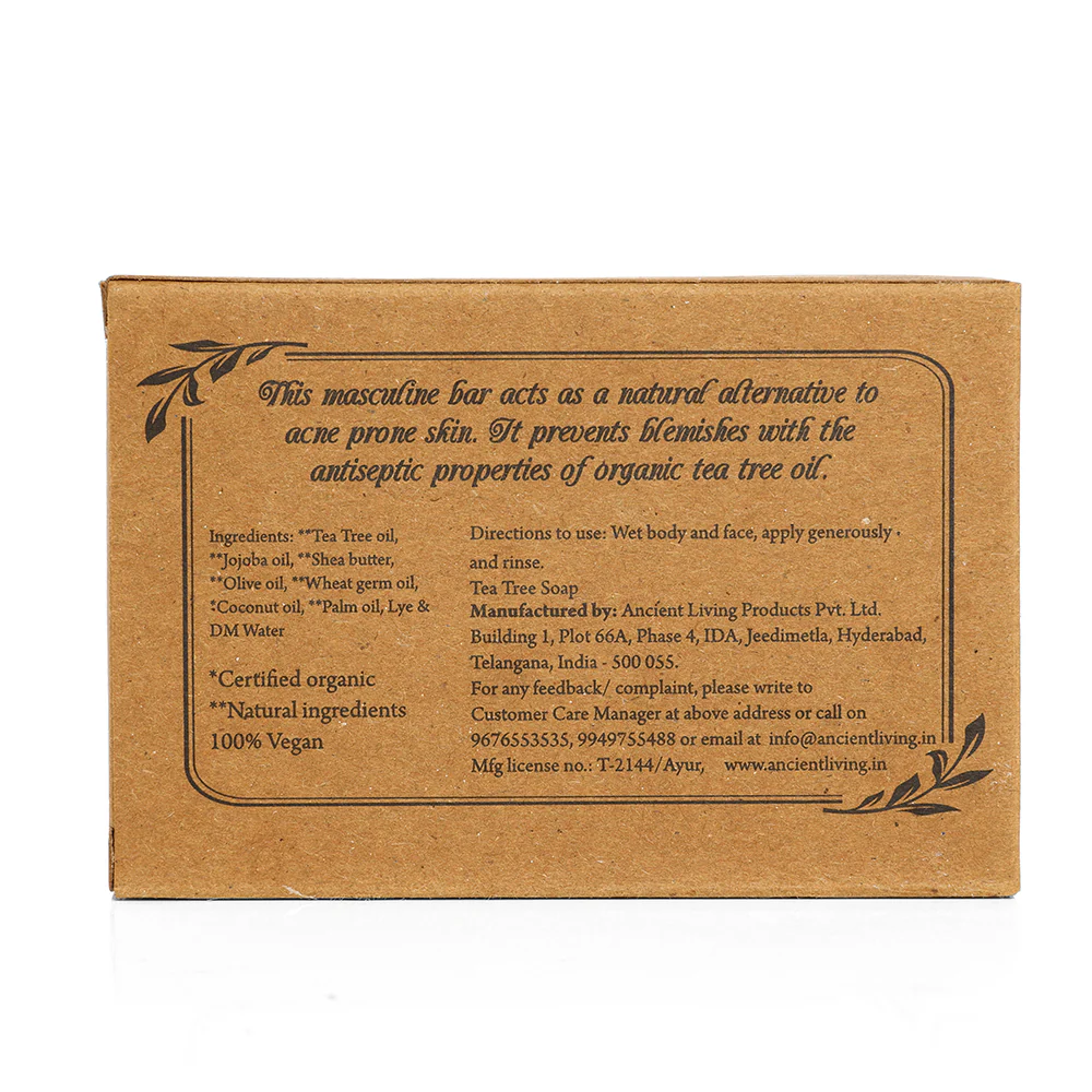 Ancient Living Tea tree Luxury Handmade Soap | with Organic Certified Ingredients | Natural Soap for Acne-Prone Skin | Ayurvedic Soap - Image 5