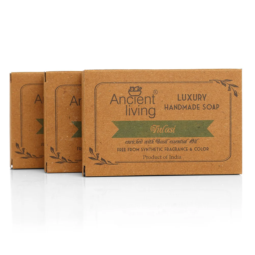 Ancient Living Tulasi Natural Handmade Soap | with Organic Certified Ingredients | Chemical-Free Ayurvedic Soap for Glowing Skin - Image 6