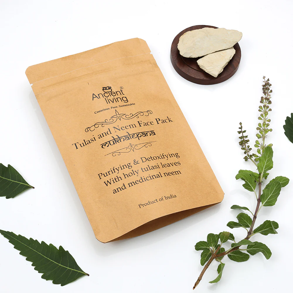 Ancient Living Tulasi & Neem Face Pack - 40 gm - Image 3