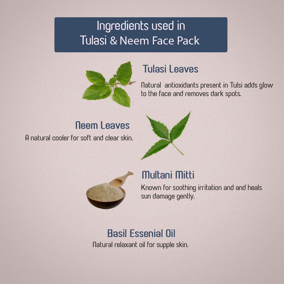 Ancient Living Tulasi & Neem Face Pack - 40 gm - Image 5