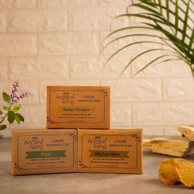 Ancient Living Daily Bath Needs Handmade Soap Combo (Set of 3) 100gm Each - Image 2